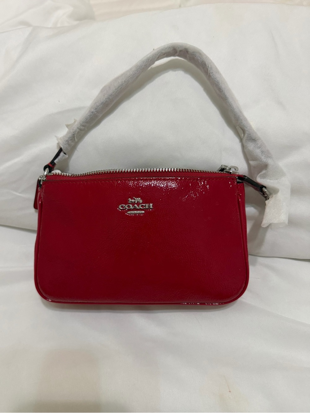 NWT Coach Nolita 19 Red Crinkle Patent Leather Bag CW408